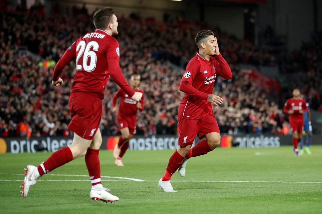 Roberto Firmino poslal Liverpool do vedení proti CZ Bělehrad