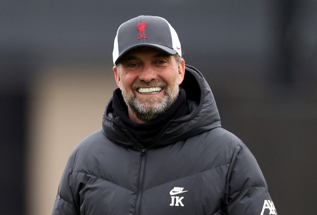 Jürgen Klopp na tréninku Liverpoolu před Ligou mistrů