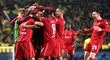 Fotbalisté Liverpoolu slaví gól proti Villarrealu