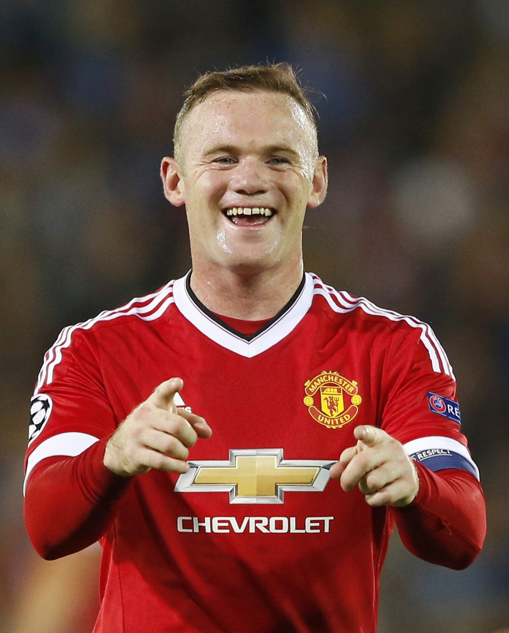Šťastný Wayne Rooney poté, co vstřelil hattrick Bruggám.