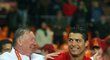 Alex Ferguson a Cristiano Ronaldo se radují po triumfu v Lize mistrů v roce 2008