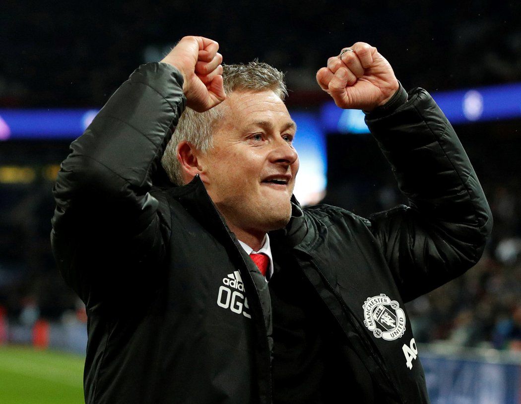 Nadšený trenér Manchesteru United Ole Gunnar Solskjaer po postupu přes PSG