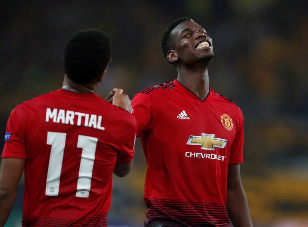 Záložník Manchesteru United Paul Pogba v utkání Ligy mistrů s Young Boys Bern