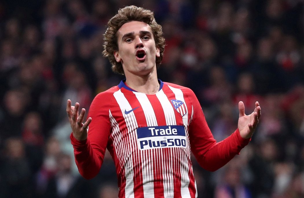 Antoine Griezmann a jeho reakce na jednu z neproměněných šancí během duelu s Juventusem