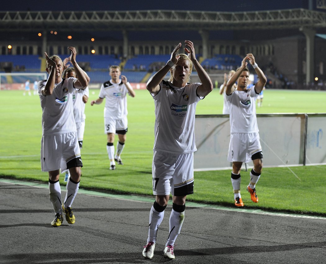 Šťastní plzeňští fotbalisté