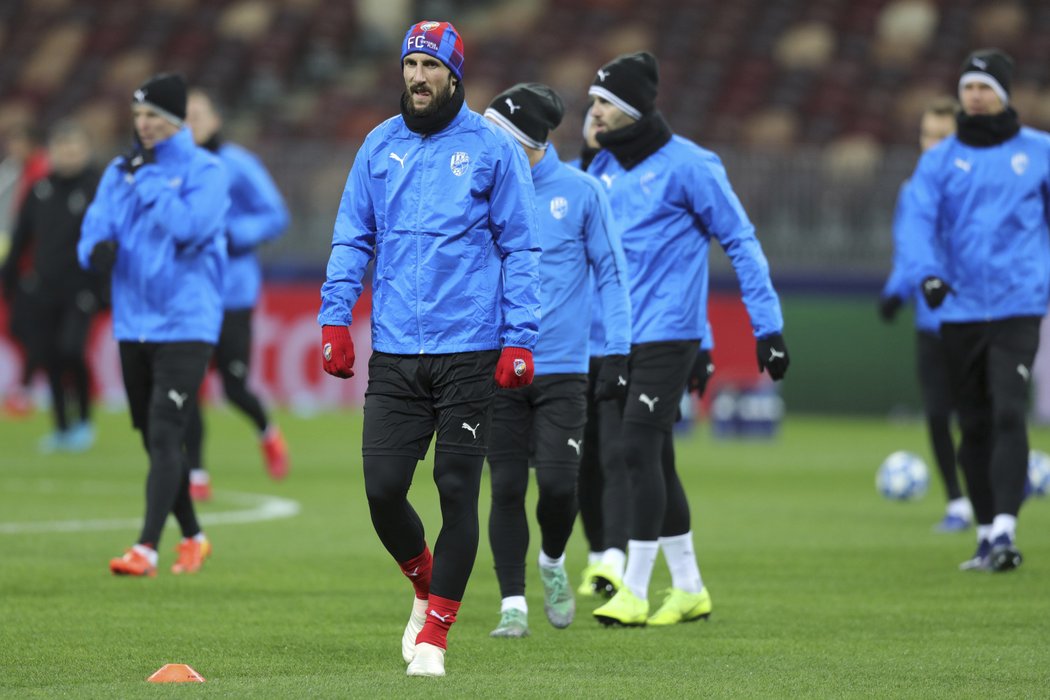 Fotbalisté Plzně na tréninku před duelem na  CSKA Moskva