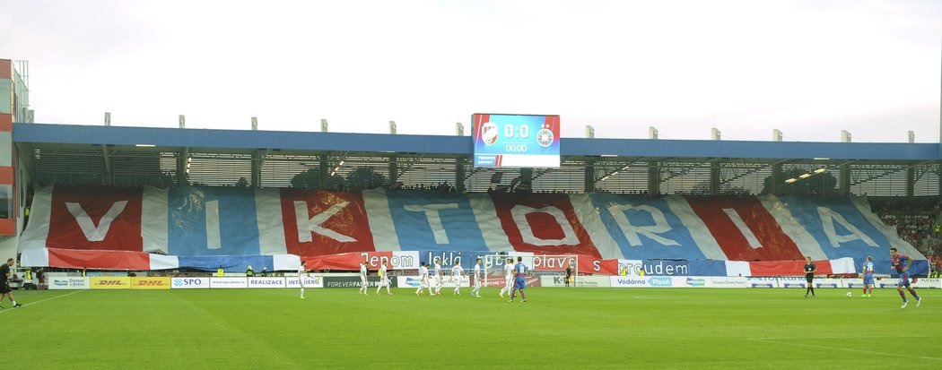 Choreo fanoušků Plzně v předkole LM