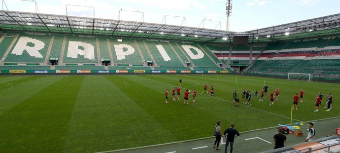 Sparťané trénovali na stadionu ve Vídni