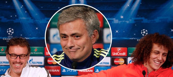 Obránce PSG David Luiz na tiskové konferenci před zápasem Ligy mistrů s Chelsea žertoval. Tvrdil, že trenér PSG Blanc i manažer Chelsea Mourinho jsou oškliví.