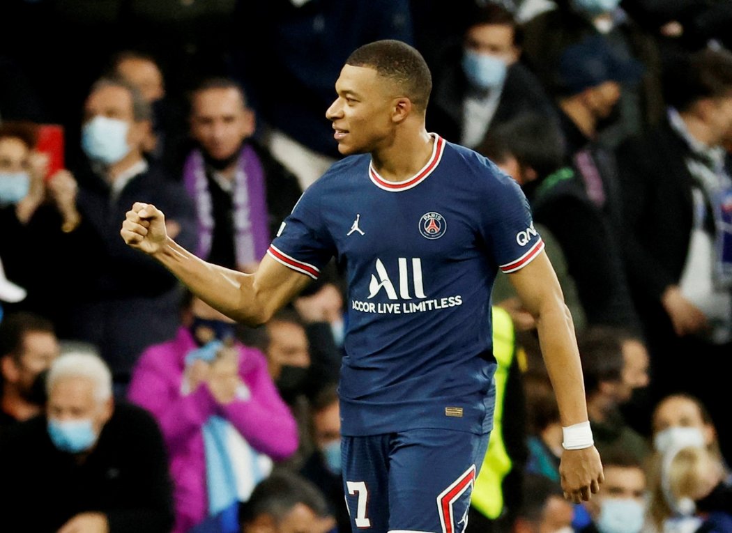 Kylian Mbappé poslal PSG do vedení v odvetě osmifinále Ligy mistrů proti Realu Madrid