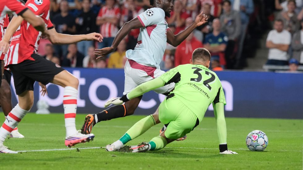 Matěj Kovář v utkání LM proti Šachtaru
