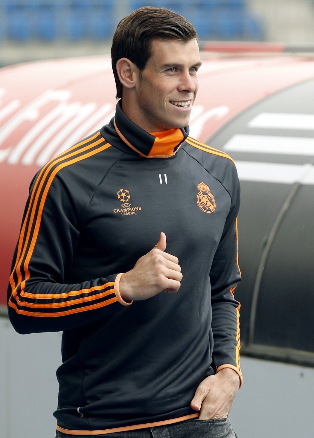 Gareth Bale na tréninku Realu Madrid před finále Ligy mistrů