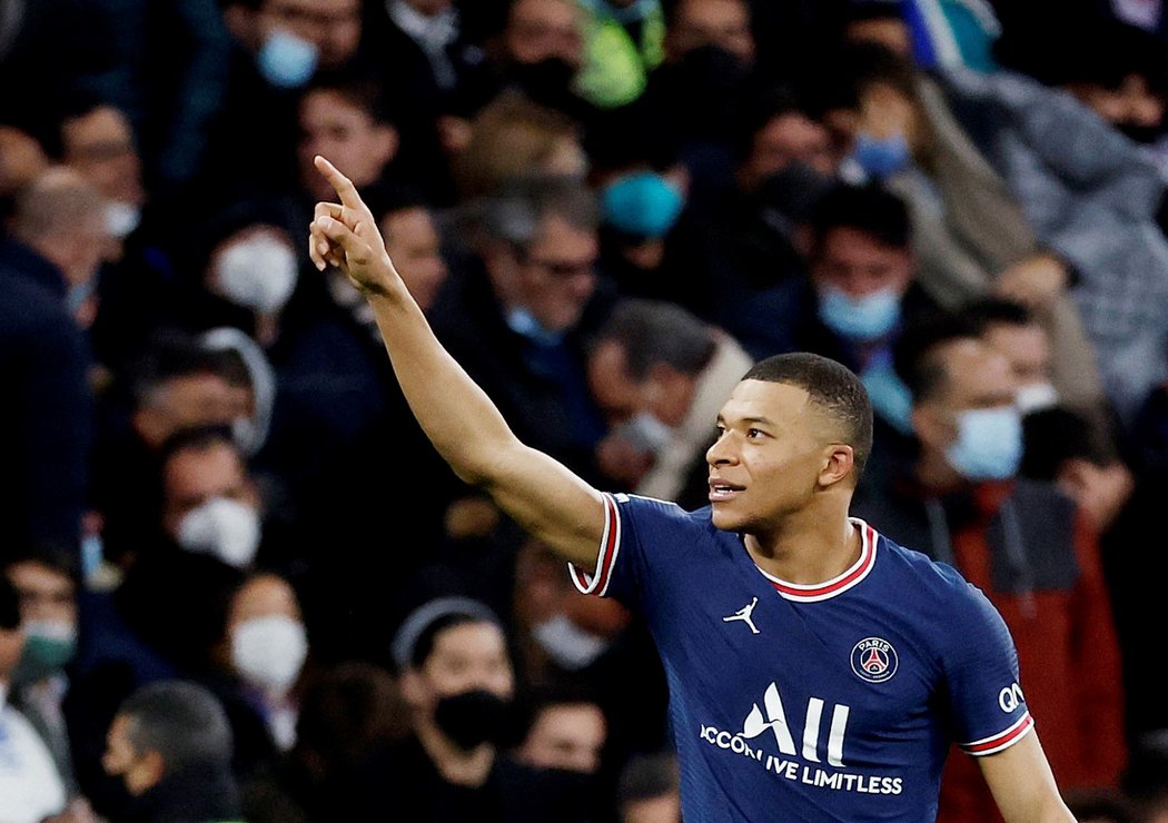 Kylian Mbappé poslal PSG do vedení v odvetě osmifinále Ligy mistrů proti Realu Madrid