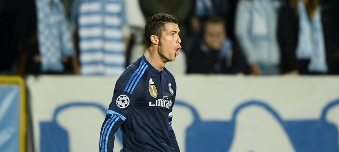 Cristiano Ronaldo slaví první branku do sítě Malmö