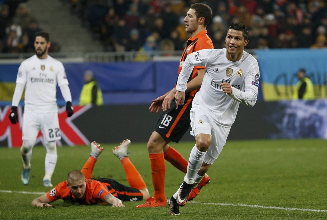 Ronaldo po druhé vstřelené brance do sítě Šachtaru