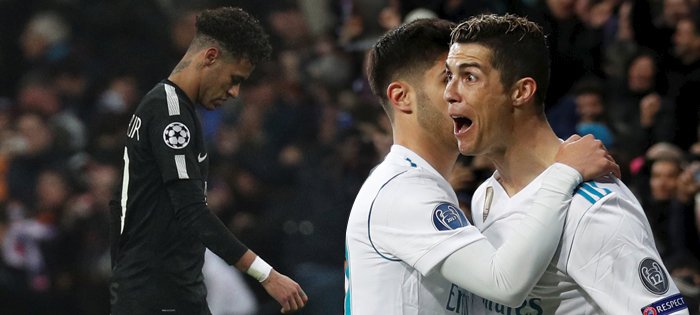 Euforie Realu Madrid v podání Cristiana Ronalda, naopak zklamání Neymara po prohře PSG 1:3