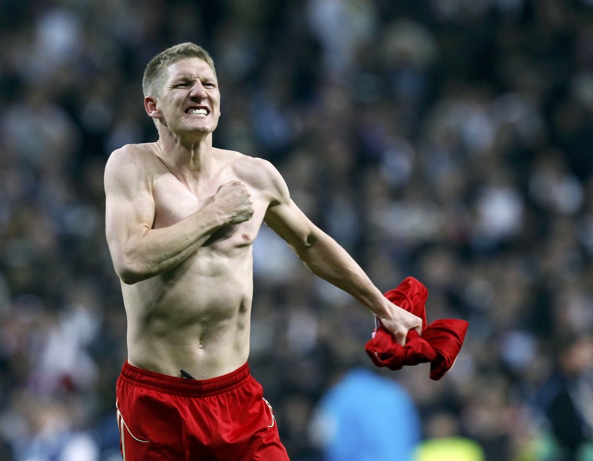 Bastian Schweinsteiger se raduje po rozhodující penaltě v síti Realu