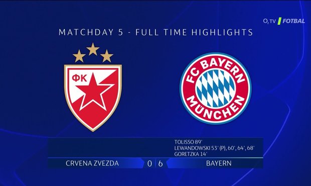 SESTŘIH LM: CZ Bělehrad - Bayern 0:6. Kanonádu řídil čtyřmi góly Lewandowski