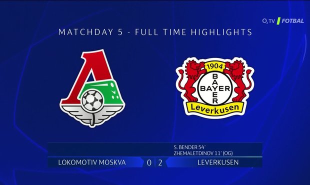 SESTŘIH LM: Lokomotiv Moskva - Leverkusen 0:2. Domácí v Evropě končí, Bayer živí šanci na postup