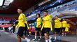 První gigant v Edenu! Fotbalisté Dortmundu si v úterý zatrénovali v Praze před středečním zápasem proti Slavii