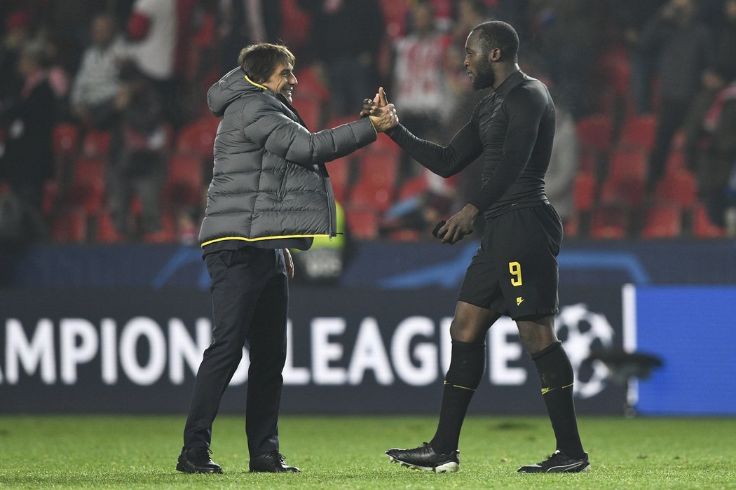 Lukaku je opravdový diamant, pronesl Antonio Conte po výhře na Slavii