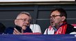 Jaroslav Tvrdík a Pavel Tykač na tribuně během zápasu Slavie s Arsenalem Jaroslav Tvrdík a Pavel Tykač na tribuně během zápasu Slavie s Arsenalem