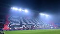 Choreo fanoušků Slavie před zápasem s Bilbaem