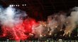 Atmosféra během zápasu mezi Ferencvárosem a Slovanem Bratislava