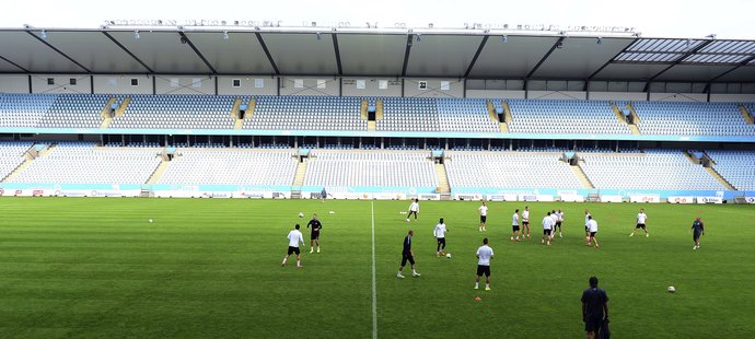 Sparťanský trénink ve švédském Malmö před odvetou 3. předkola Ligy mistrů