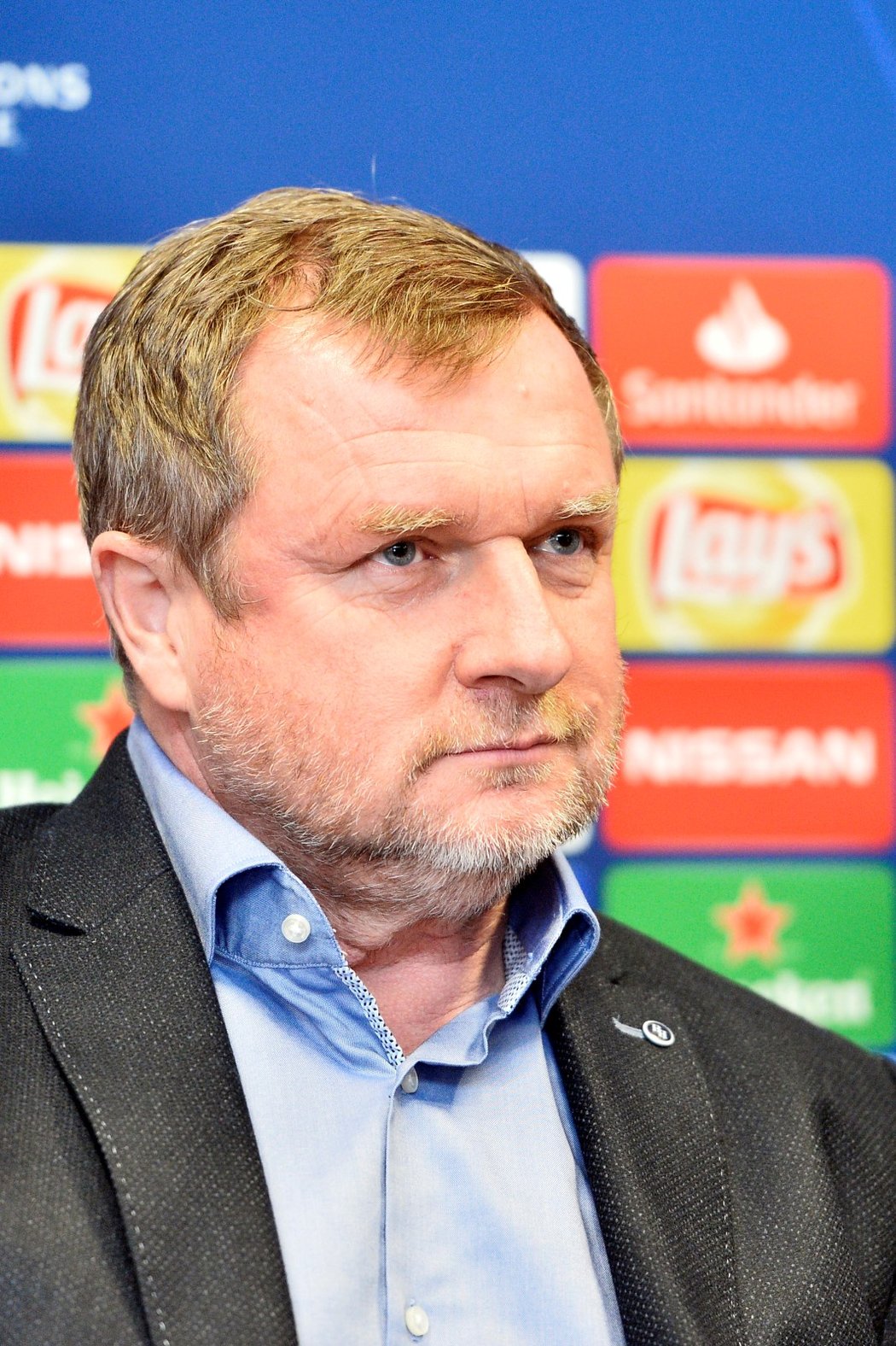 Pavel Vrba na tiskové konferenci před utkáním 4. kola skupiny G fotbalové Ligy mistrů Viktoria Plzeň Real Madrid