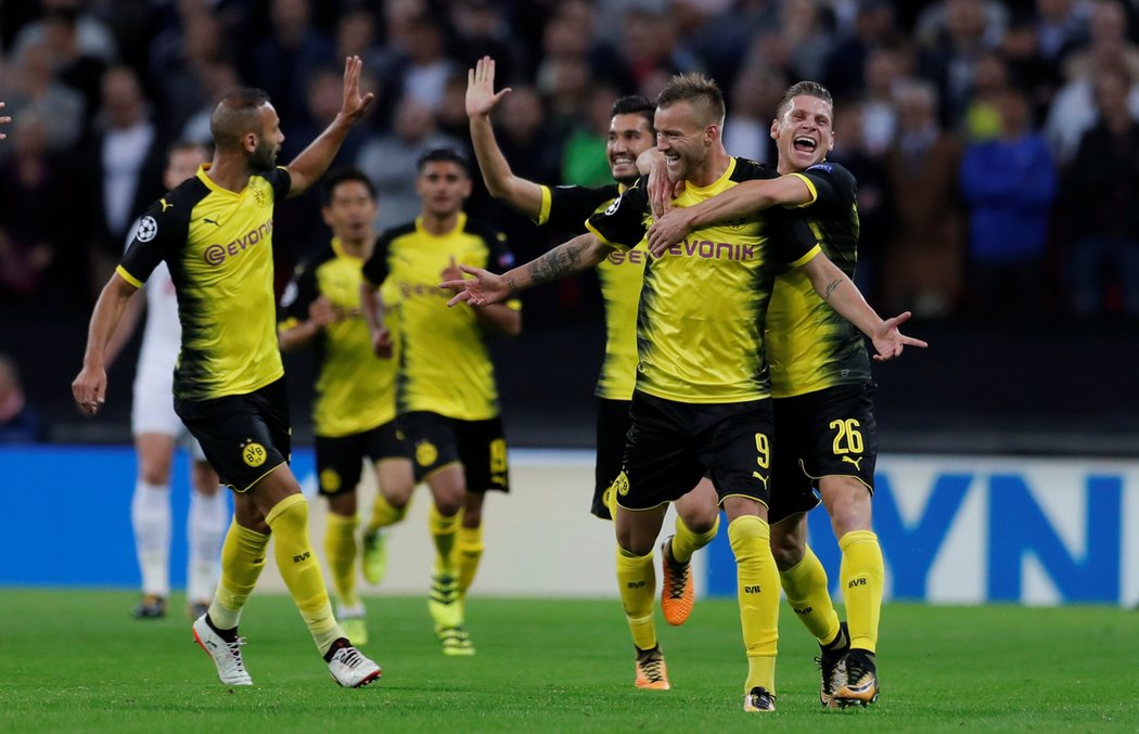 Za Dortmund vyrovnal Andrej Jarmolenko svým prvním gólem za německý klub