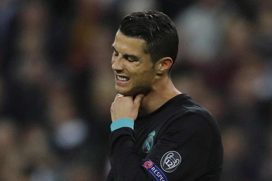 Cristiano Ronaldo a jeho grimasa po porážce Realu v Lize mistrů s Tottenhamem