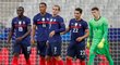 Francouzští fotbalisté se radují z trefy proti Chorvatsku