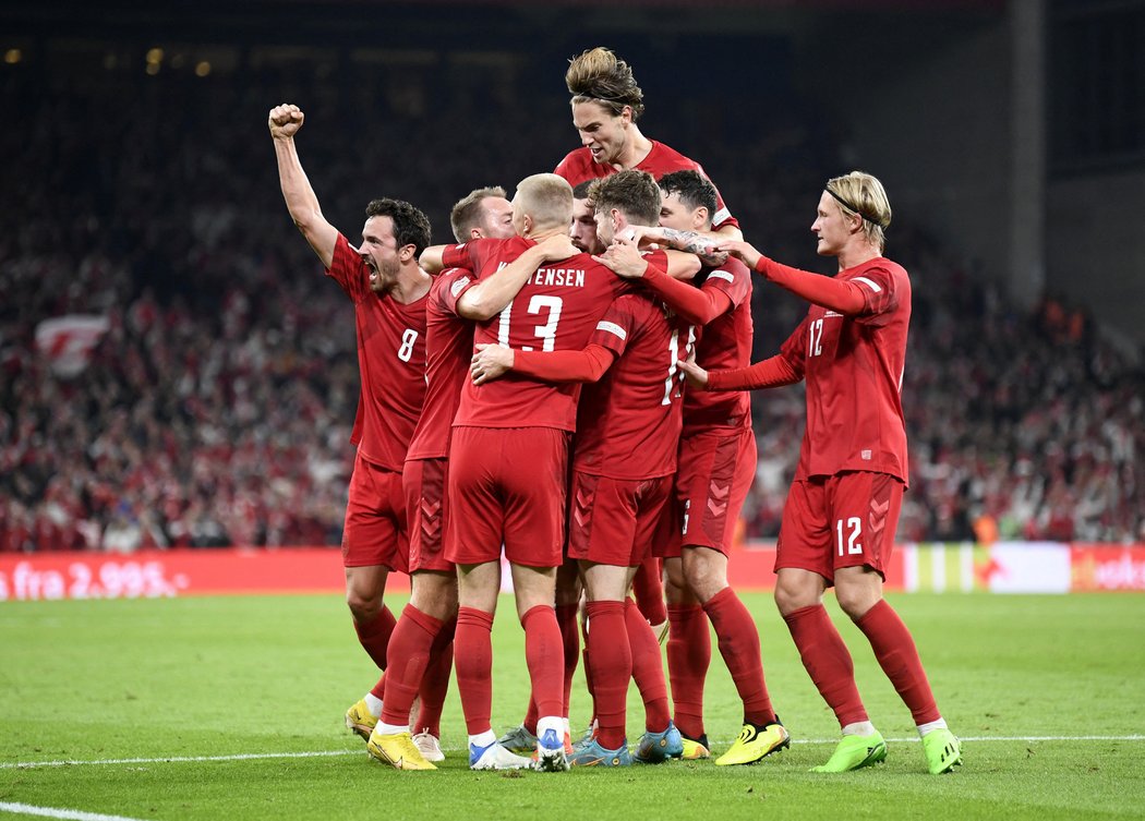 Dánská radost z gólu proti Francii