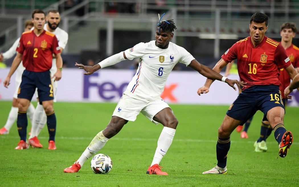 Francouzský záložník Paul Pogba během finále Ligy národů