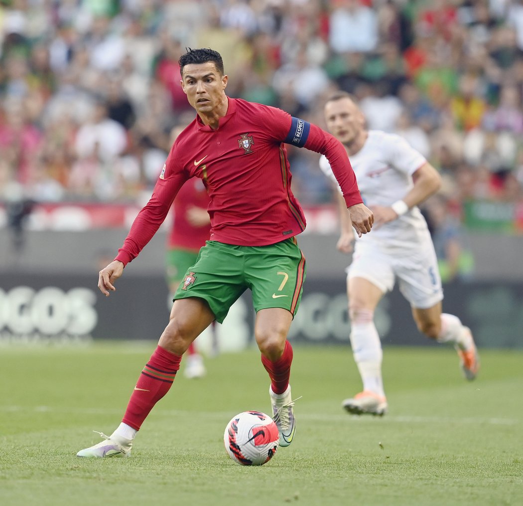 Cristiano Ronaldo v Lize národů proti české reprezentaci