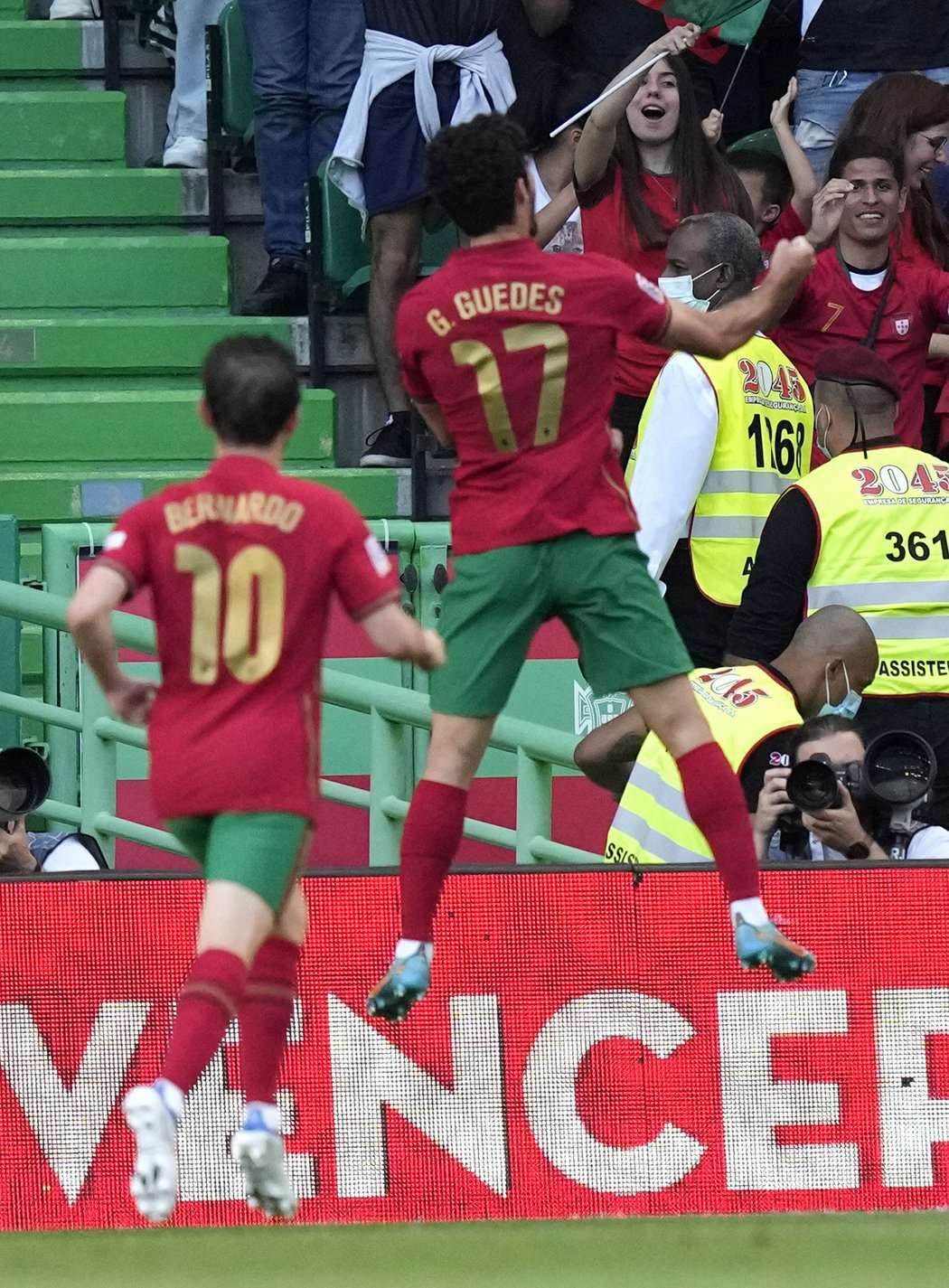 Portugalská radost po druhém gólu do české sítě