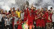 Portugalci v čele s kapitánem Cristianem Ronaldem slaví triumf v první Lize národů