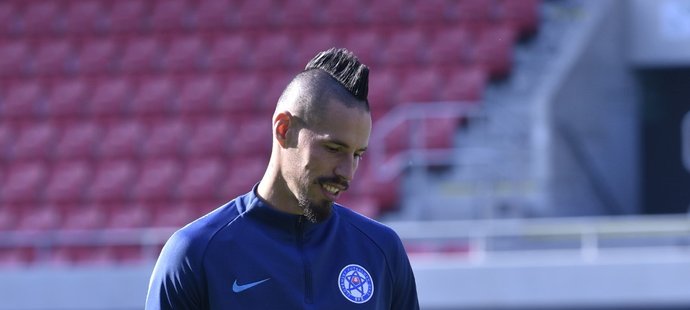 Marek Hamšík na tréninku fotbalistů Slovenska před utkáním Ligy národů Slovensko - ČR v Trnavě