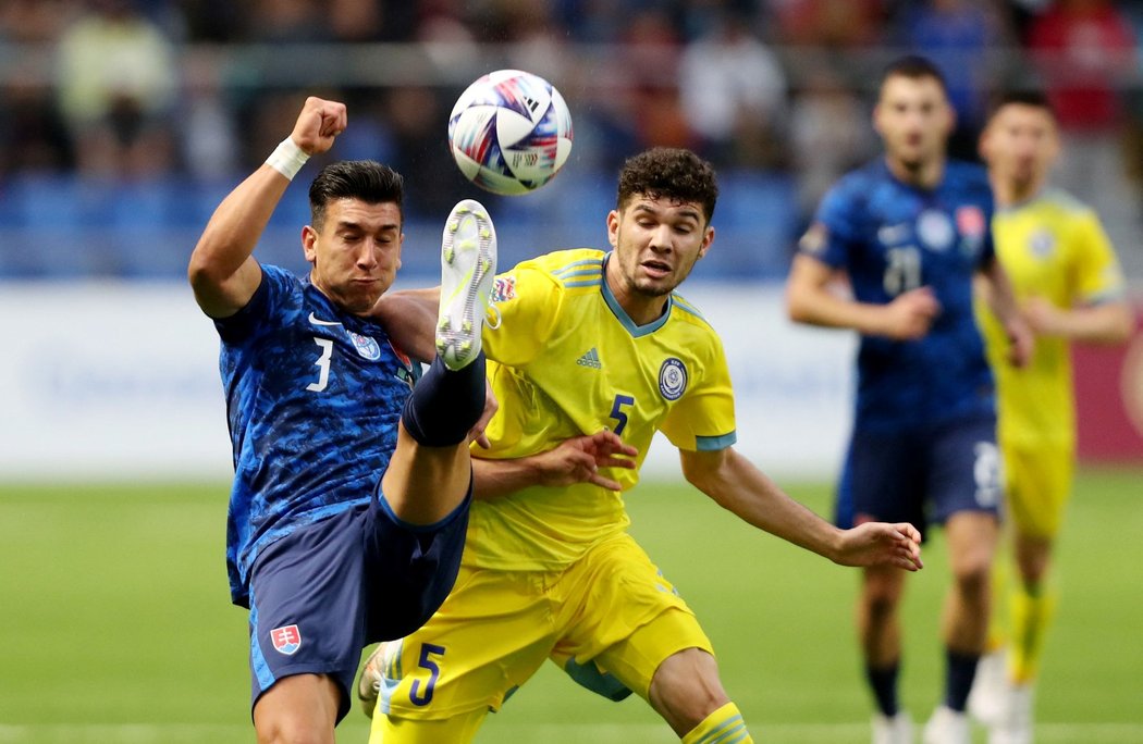Slovenští fotbalisté i podruhé podlehli v Lize národů Kazachstánu