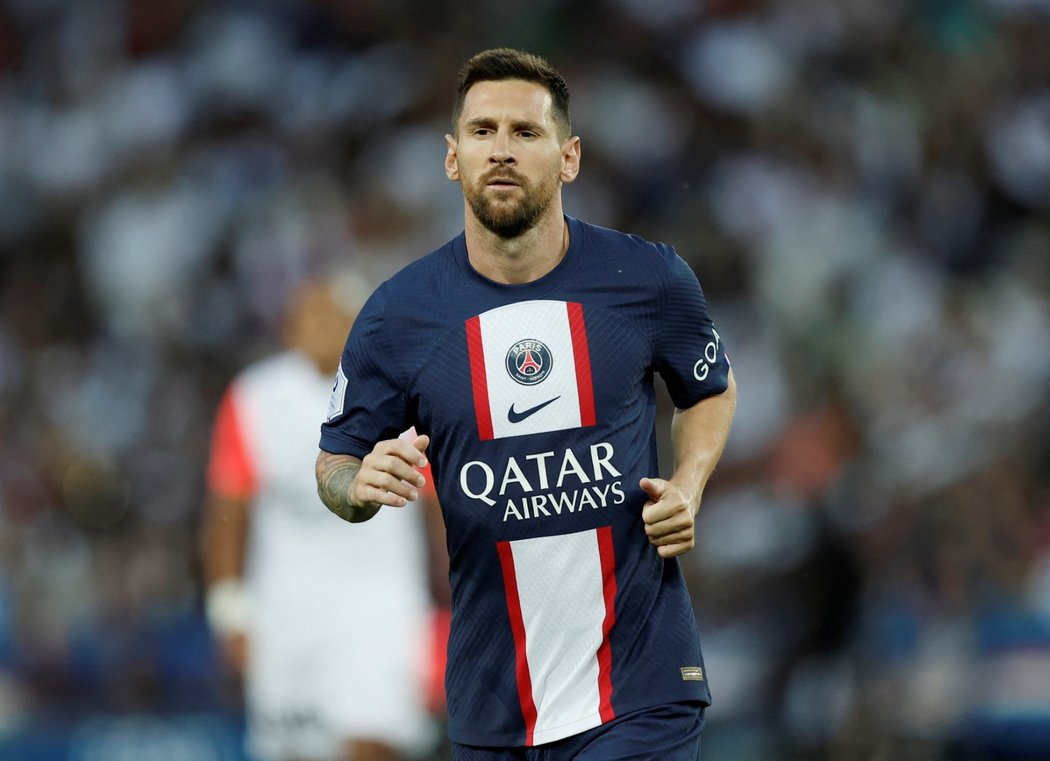 Lionel Messi v zápase s Montpellier