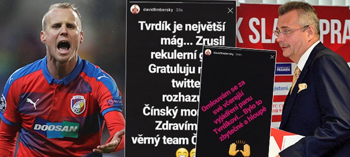 David Limberský se omluvil za řeči proti Jaroslavu Tvrdíkovi, které napsal na sociální síť během utkání Slavie s Jabloncem