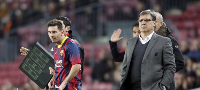 Lionel Messi se na hřiště dostal v 63. minutě místo Andrése Iniesty