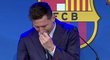 Lionel Messi se v létě 2021 rozloučil s Barcelonou se slzami v očích