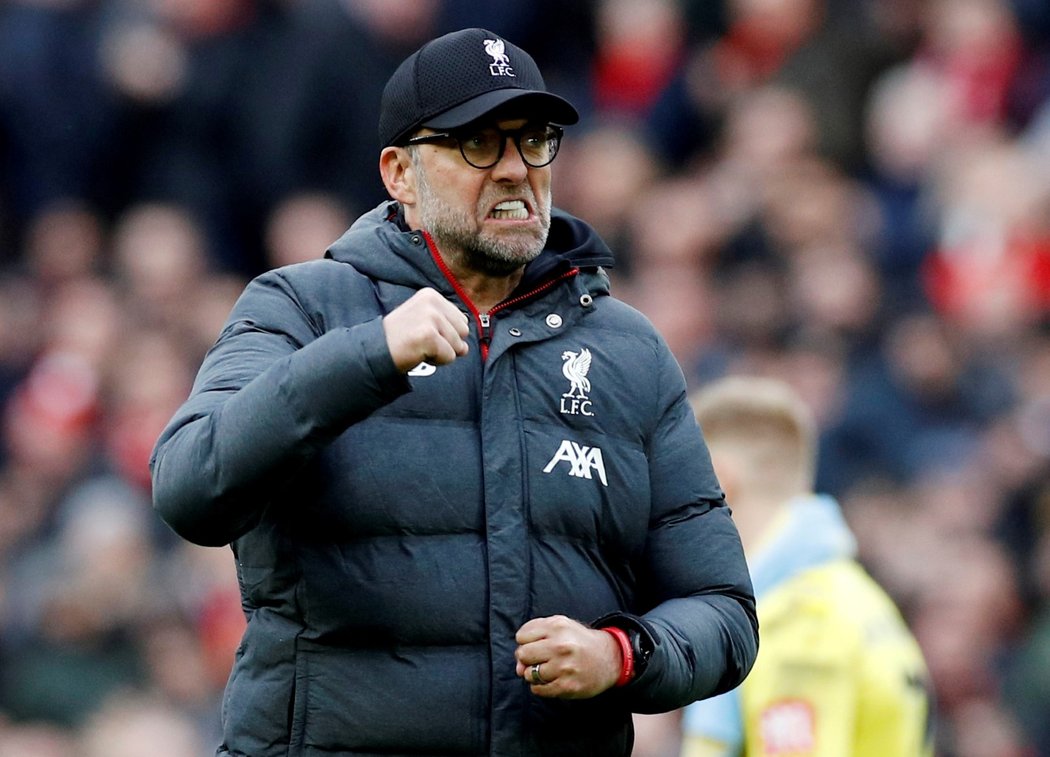 Nadšený trenér Liverpoolu Jürgen Klopp po brance proti Bournemouthu