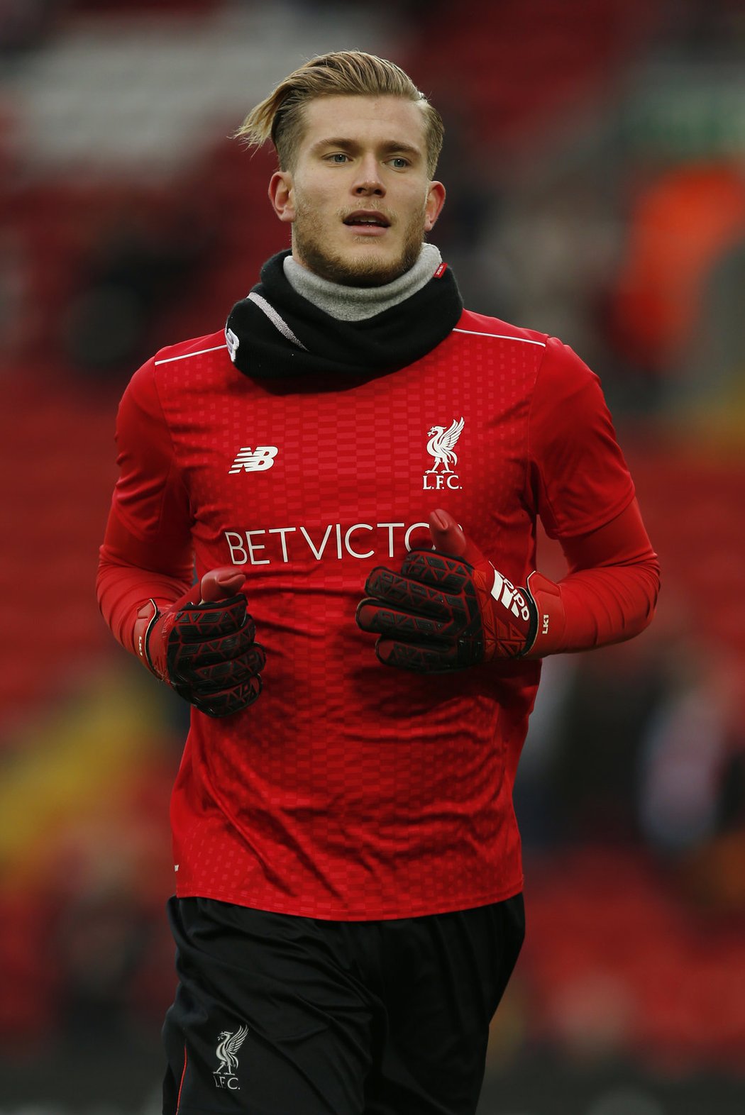 Gólman Liverpoolu Loris Karius.