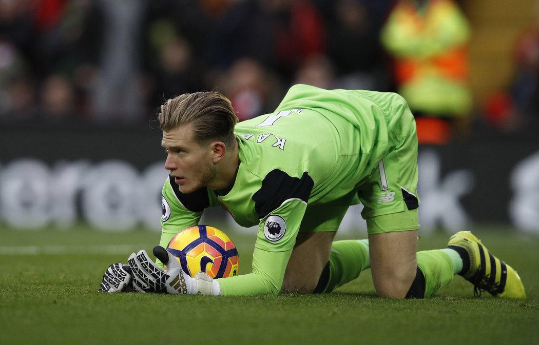 Gólman Liverpoolu Loris Karius.