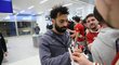 Mohamed Salah na pražském letišti
