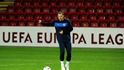 Marek Matějovský při tréninku před Liverpoolem
