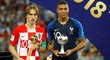 Nejlepší hráč MS Luka Modrič a nejlepší mladý hráč Kylian Mbappé